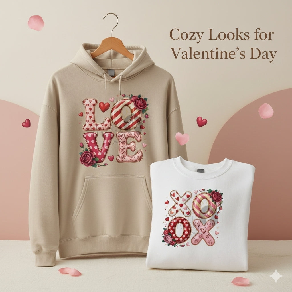Valentine’s Day PNG Bundle | Love, XOXO, Be Mine & Stay Sweet Designs | High-Resolution Sublimation & POD Graphics