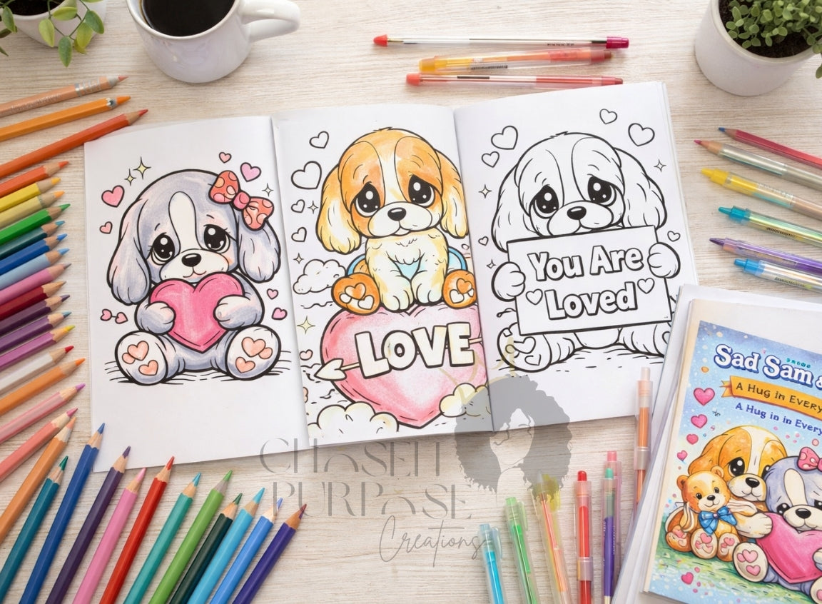 Sad Sam & Honey (Inspired) – A Hug in Every Page | Nostalgic Valentine Coloring Book