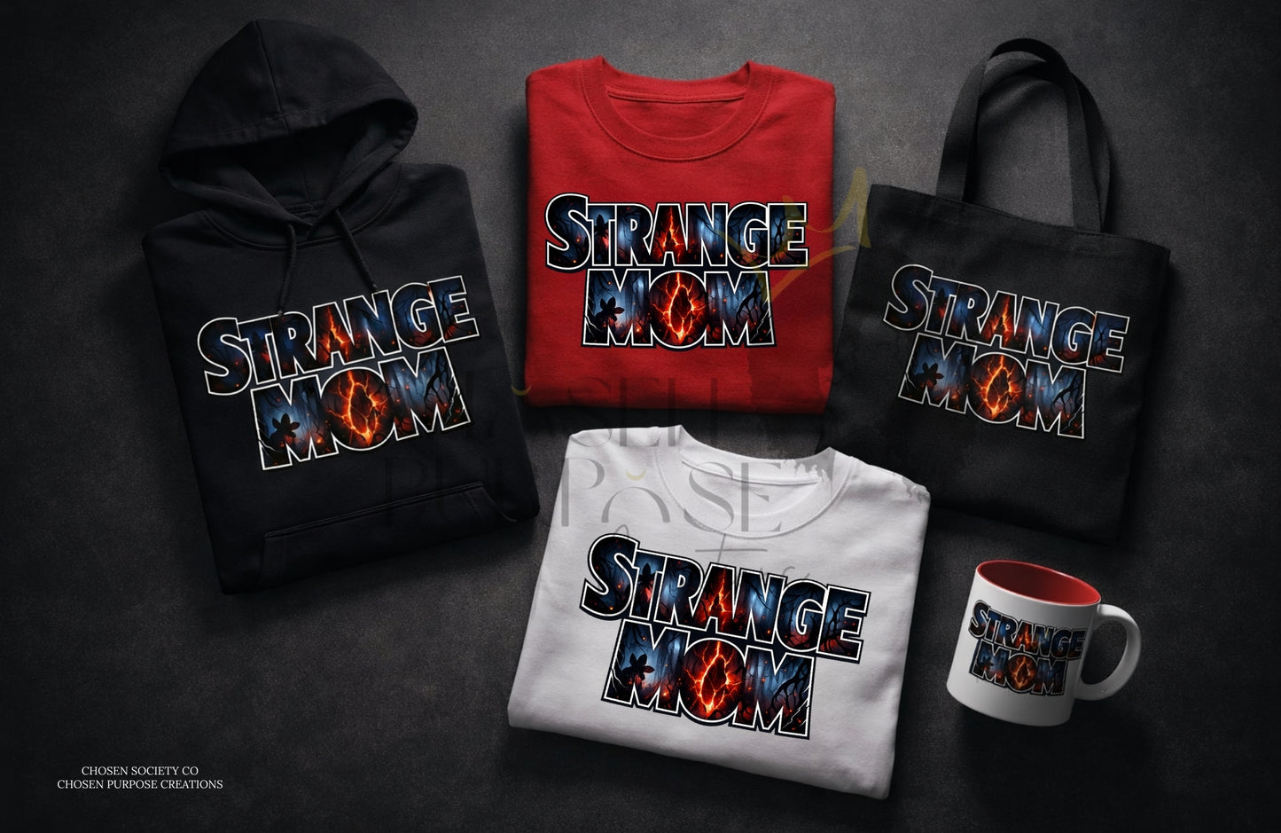 Strange Mom Club™ Design Bundle (2 Designs) – Stranger Things Inspired Dark Aesthetic Mom Shirt Graphics