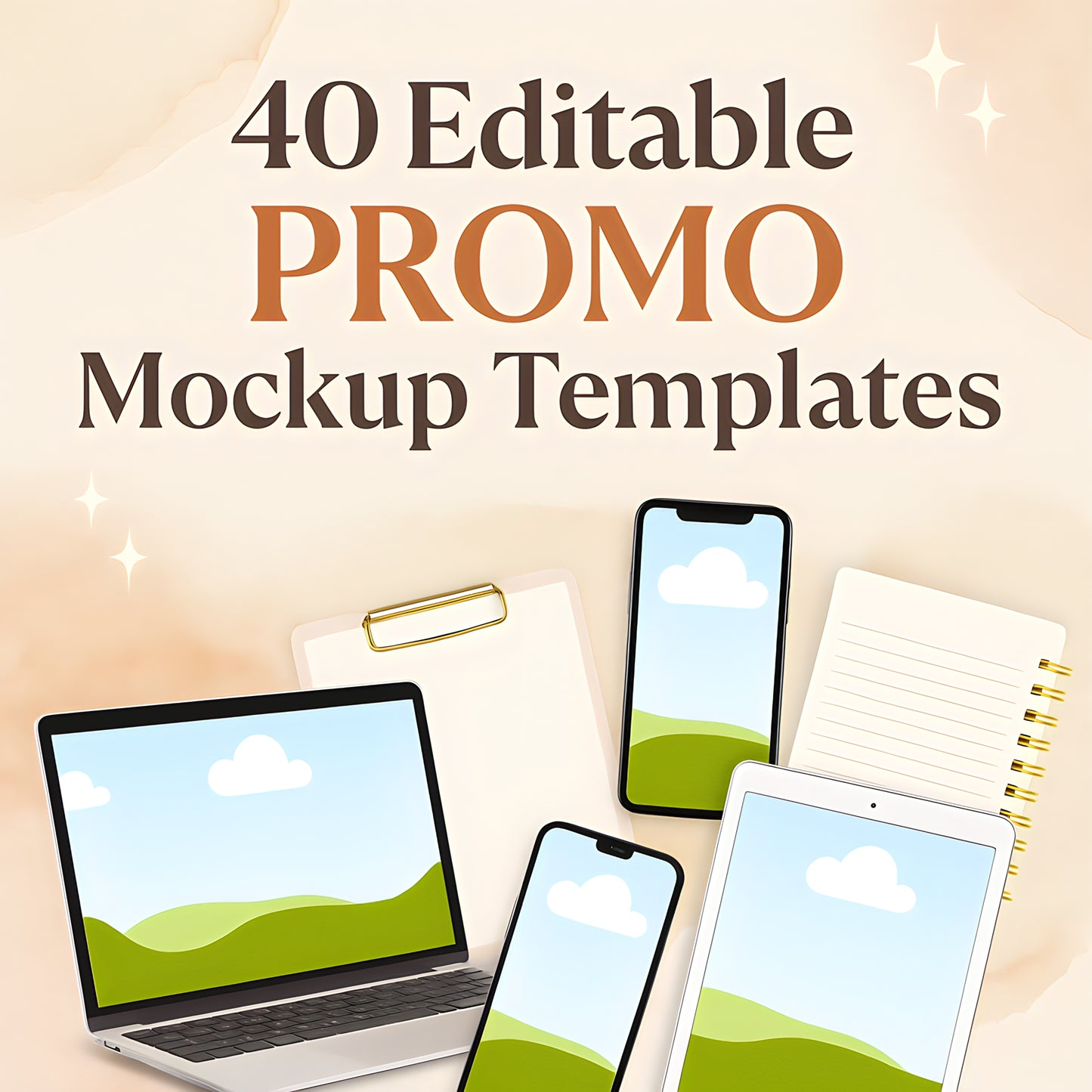 40 Editable PROMO Mockup Templates for Digital Product Sellers