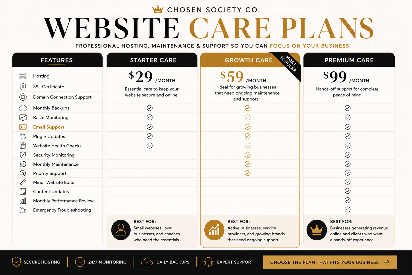 Website Care Plans | Hosting, Maintenance & Website Support