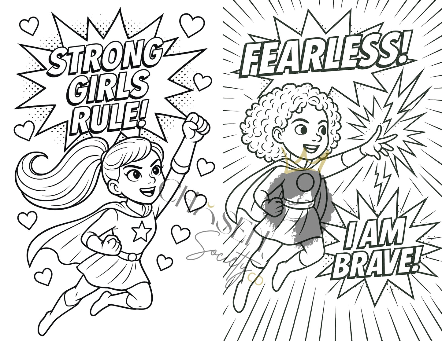 Color Me Powerful – My First Pop Art Superhero Coloring Book ( For Girls Ages 4+) TWO FREE BONUS POSTERS INSIDE!!