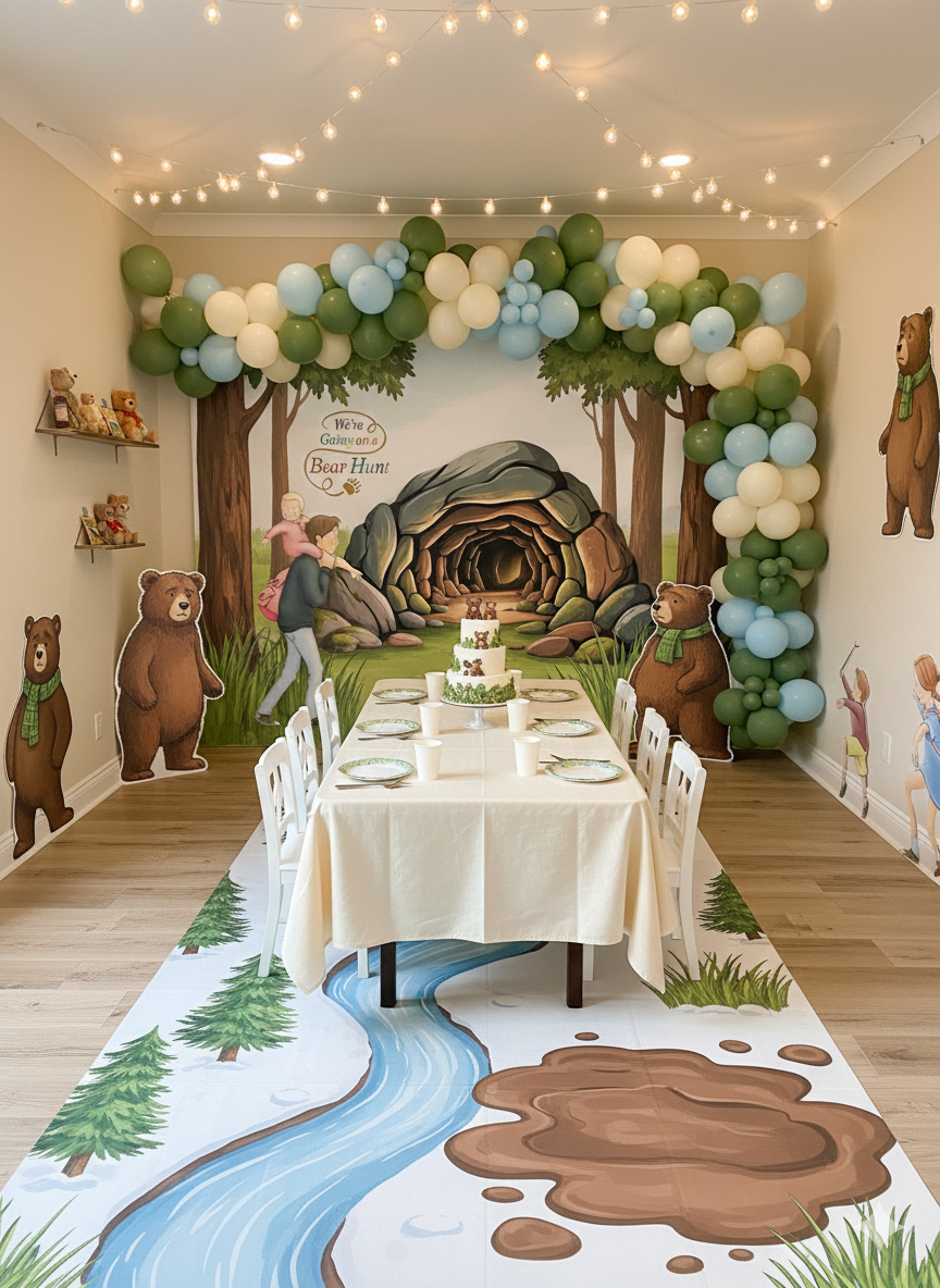 We’re Going on a Bear Hunt Birthday Invitation & Clip Art Bundle | Canva Editable Party Set