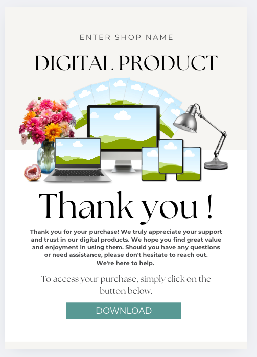 10 Free Canva Digital Product Delivery Templates + Mini Guide | Editable Templates for Shopify & Etsy (No Resell Rights)