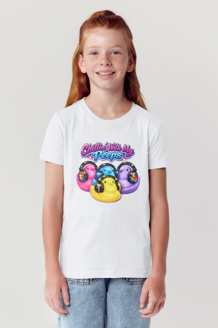 Chillin With My Peeps T-Shirt Design PNG | Easter Autism Shirt Graphic | Commercial Use Digital Download