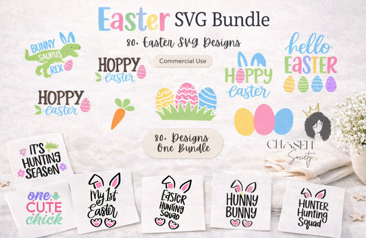 Easter SVG & PNG Graphics Bundle – 80+ Designs with Porch & Door Sign Files (Commercial Use)