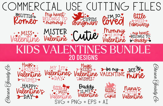 Valentine’s Day SVG & PNG Bundle – 50 Designs for Kids, Apparel & Gifts (Commercial Use)