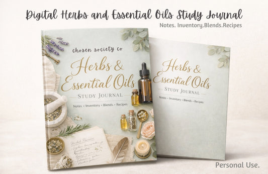 Digital Herbs & Essential Oils Study Journal | A Guided Herbalism Workbook for Notes, Blends, Recipes & Plant Wisdom