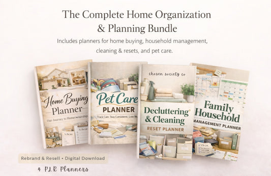 Home Organization Planner Bundle – Household Management, Cleaning & Pet Care Templates (Editable PLR)