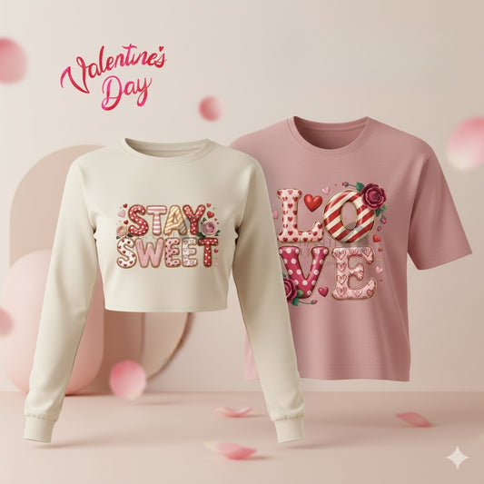 Valentine’s Day PNG Bundle | Love, XOXO, Be Mine & Stay Sweet Designs | High-Resolution Sublimation & POD Graphics