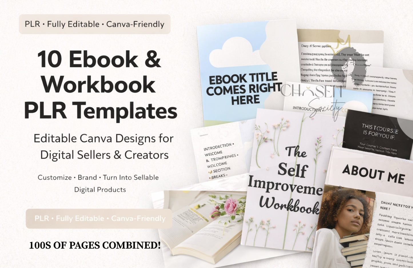 10 PLR Ebook & Workbook Canva Templates – Editable, Rebrandable Designs for Digital Products