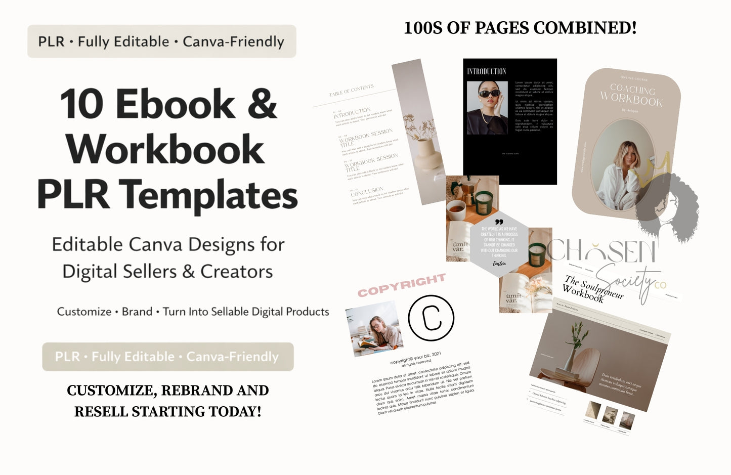10 PLR Ebook & Workbook Canva Templates – Editable, Rebrandable Designs for Digital Products