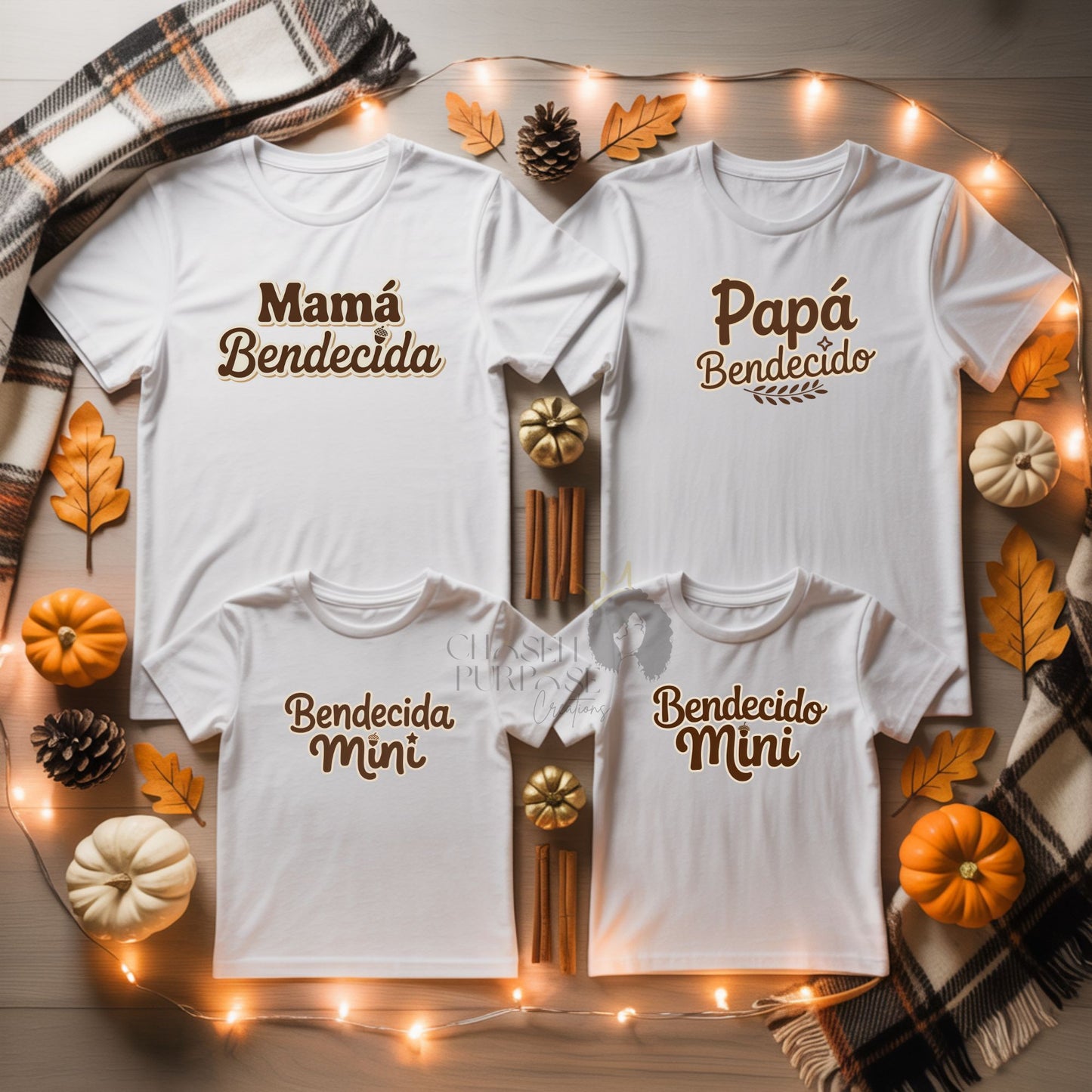 Thanksgiving T-Shirt Design Mixed Bundle PLR | 26 Festive PNGs (English & Spanish) with Faux Embroidery | DTF & Sublimation Designs to Rebrand & Resell