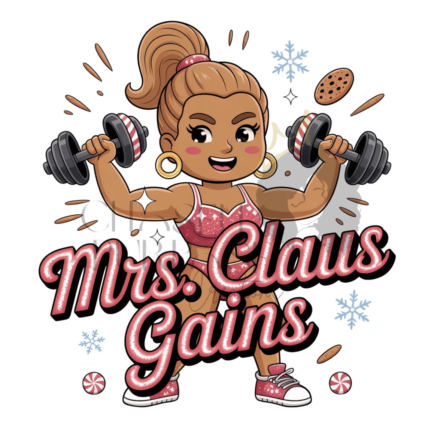Mr. & Mrs. Claus Gains Christmas PNG Bundle | Holiday Fitness Couple Designs for DTF & Sublimation | Funny Workout Christmas Shirts