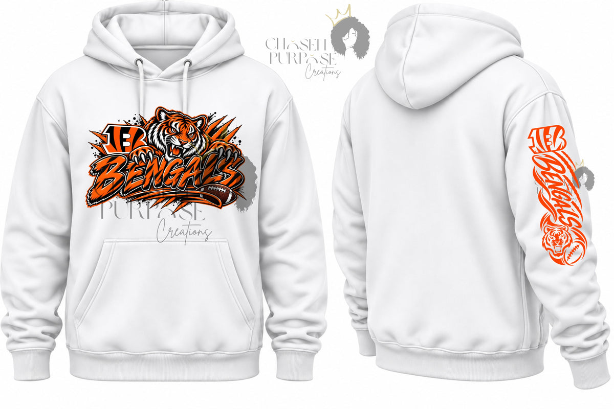 Cincinnati Football Shirt & Hoodie | Cincy Built Tiger Tough | Bengals Inspired Game Day Apparel