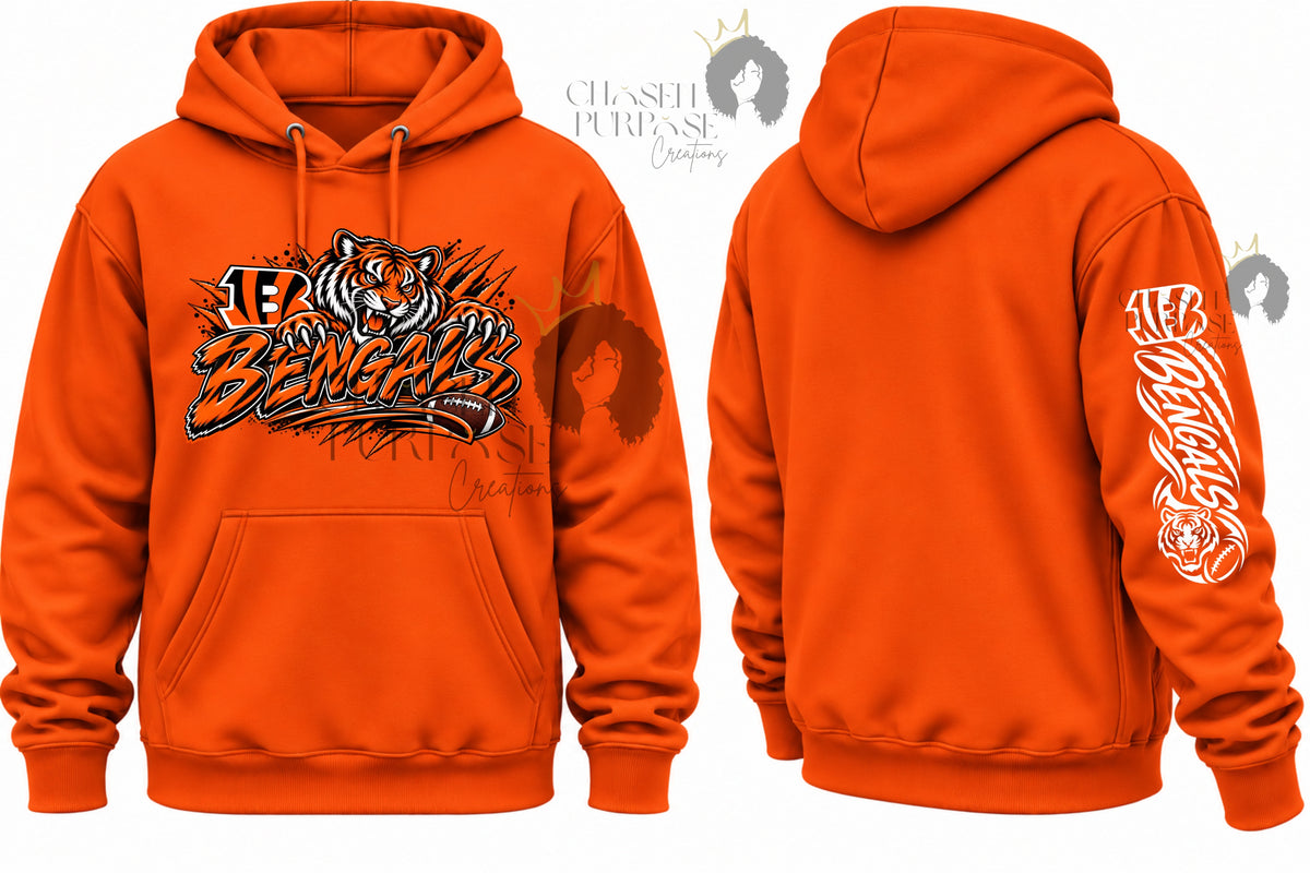 Cincinnati Football Shirt & Hoodie | Cincy Built Tiger Tough | Bengals Inspired Game Day Apparel