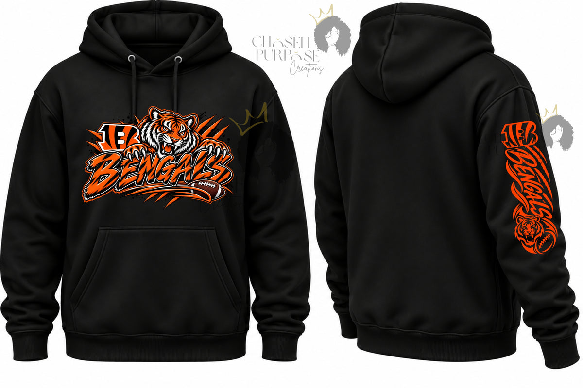Cincinnati Football Shirt & Hoodie | Cincy Built Tiger Tough | Bengals Inspired Game Day Apparel