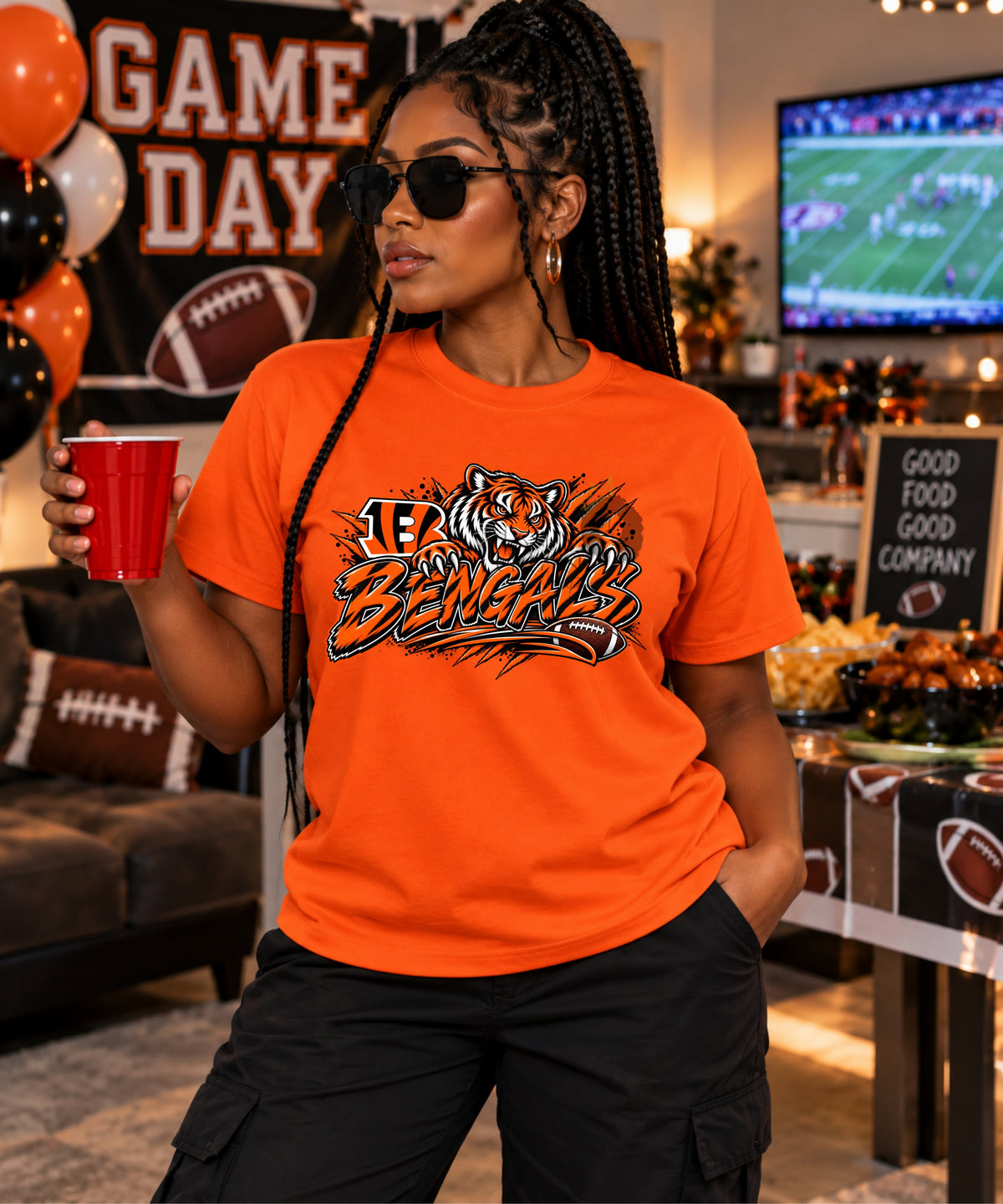 Cincinnati Football Shirt & Hoodie | Cincy Built Tiger Tough | Bengals Inspired Game Day Apparel