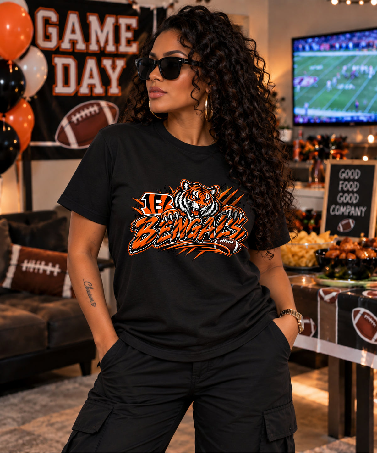 Cincinnati Football Shirt & Hoodie | Cincy Built Tiger Tough | Bengals Inspired Game Day Apparel
