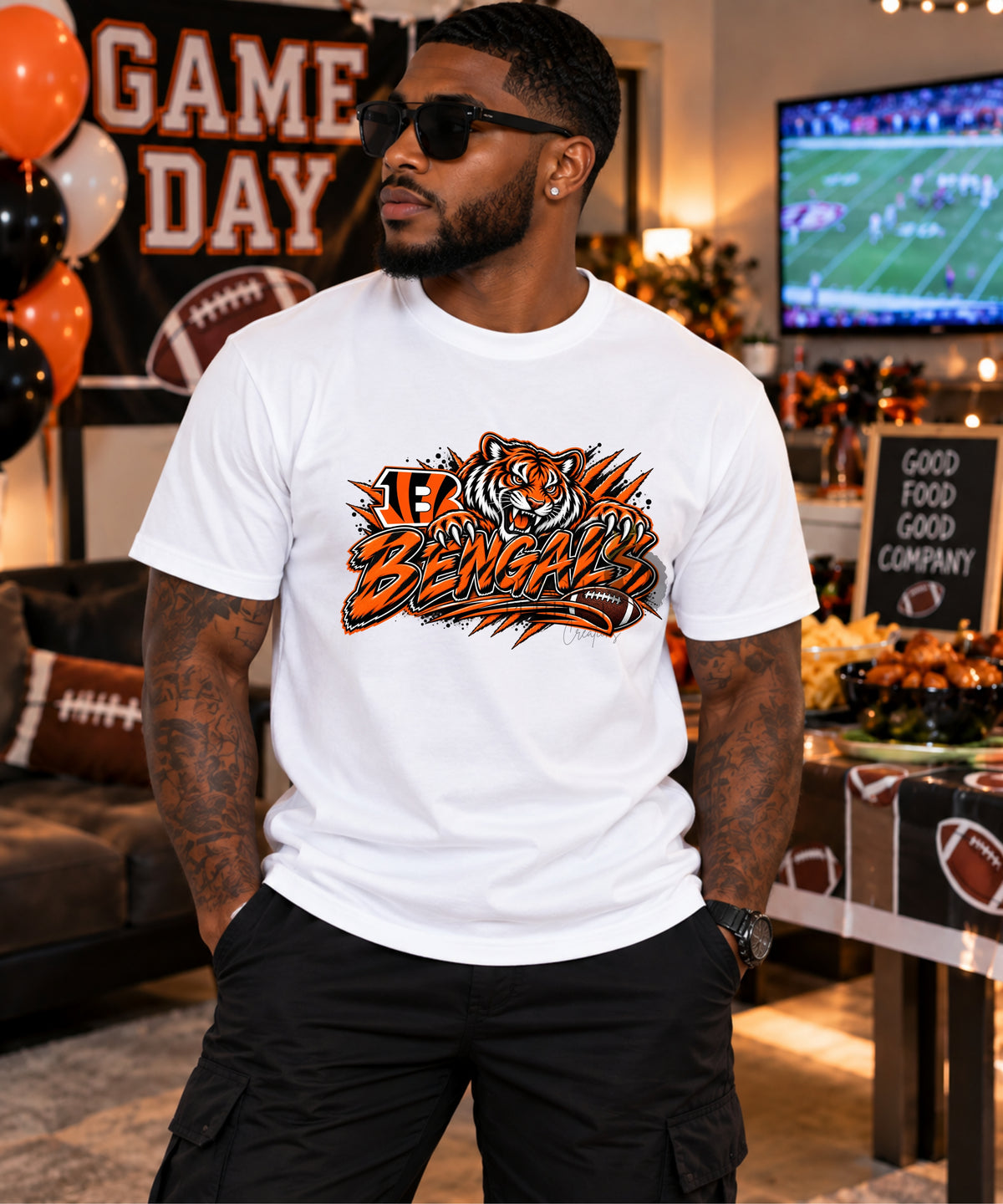 Cincinnati Football Shirt & Hoodie | Cincy Built Tiger Tough | Bengals Inspired Game Day Apparel