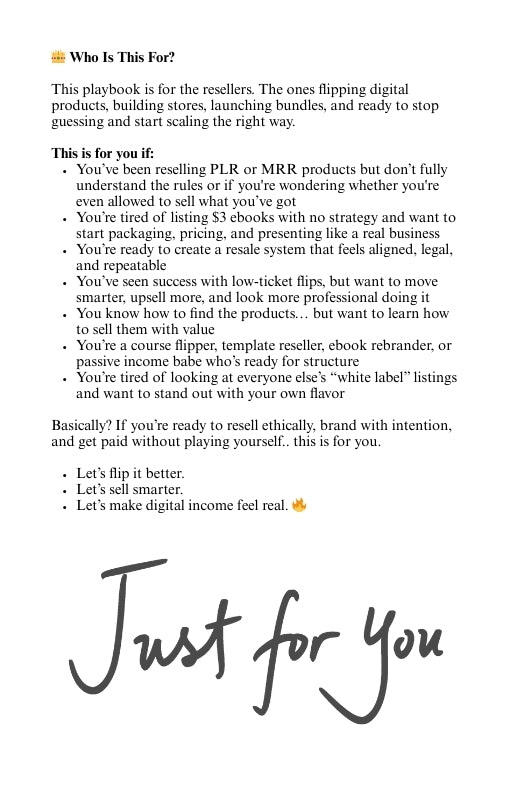 The Resellers Playbook™ – MRR & PLR Digital Product Flipping Guide (Beginner to Pro) BONUS INSIDE!