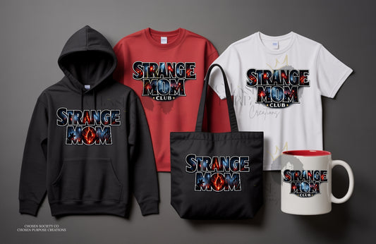 Strange Mom Club™ Design Bundle (2 Designs) – Stranger Things Inspired Dark Aesthetic Mom Shirt Graphics
