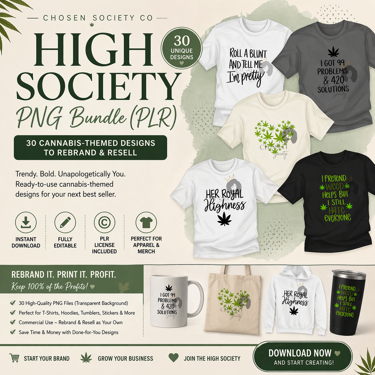  graphic for 'High Society' cannabis-themed t-shirt designs and merchandise.
