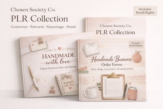 Handmade With Love Startup Business Planner + Order Forms Bundle (PLR – Rebrand & Resell)