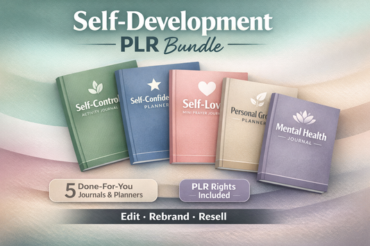 Personal Development Planner Bundle (PLR) – Self-Growth, Mindset & Wellness Journals
