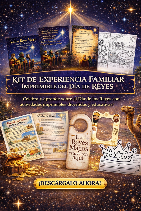Kit Imprimible de Tradición del Día de Reyes | Historia, Actividades y Recuerdos Familiares