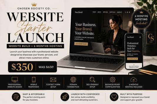 Website Launch Starter | Website Build + 6 Months Hosting
