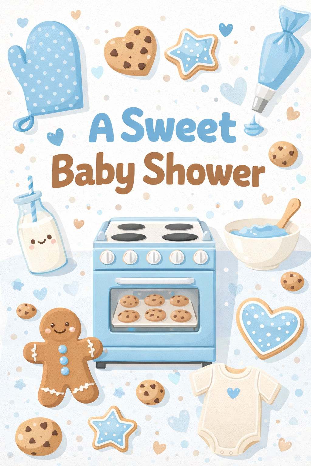 Cookie-Themed Baby Shower Invitation + Matching Banner | Canva Editable Party Set