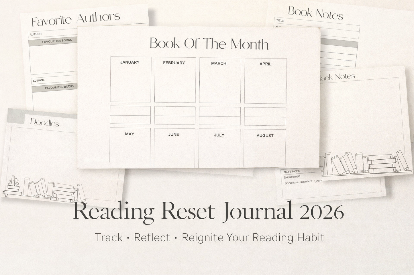 The Reading Reset Journal – 2026 Edition | Digital Reading Journal & Tracker (PLR)