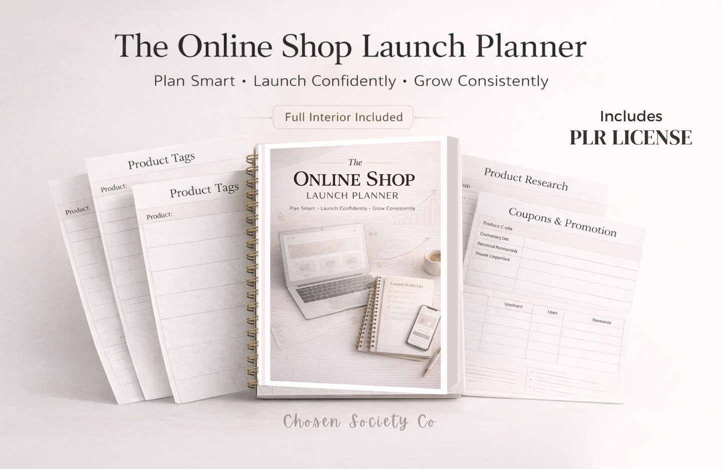 PLR Digital Business Planner Bundle – Product Launch, Small Business & Online Shop Planner (Rebrand & Resell Rights)