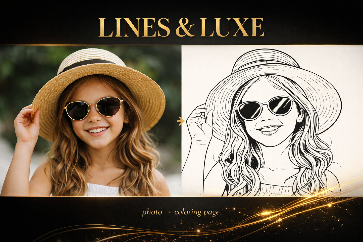 Lines & Luxe™ | Custom Coloring Pages, Photo to Coloring Page & KDP Design Tool