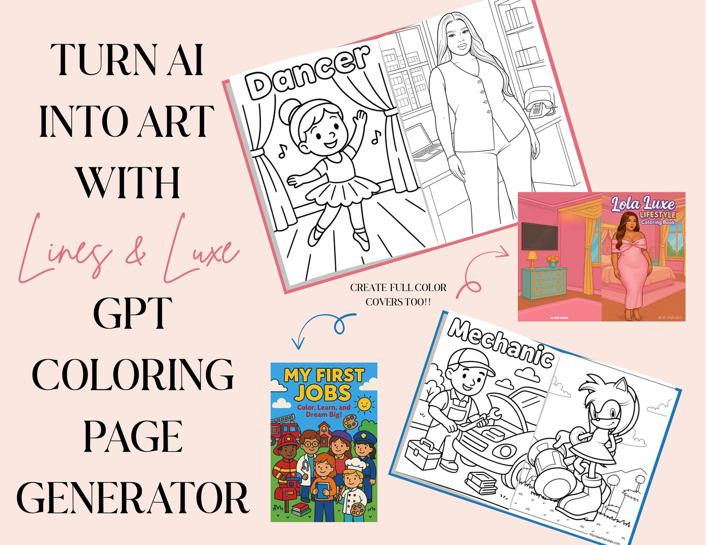 Lines & Luxe: Custom Coloring Pages & Covers | Faith, Kid-Friendly, Fun & Fantasy Coloring Pages in Print-Ready Style