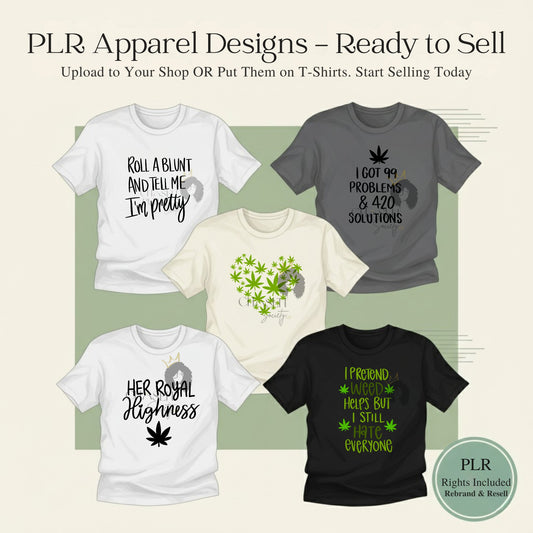 High Society PNG Bundle (PLR) – 30 Cannabis-Themed Designs to Rebrand & Resell