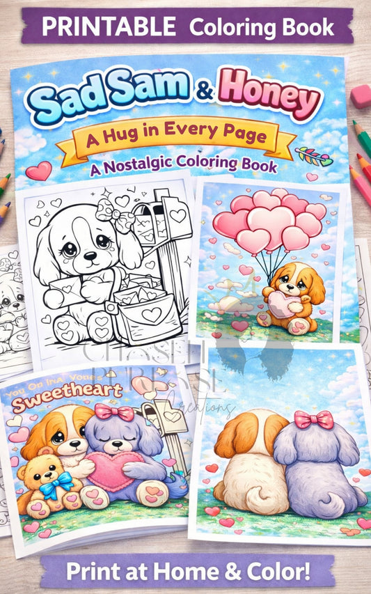 Sad Sam & Honey (Inspired) – A Hug in Every Page | Nostalgic Valentine Coloring Book