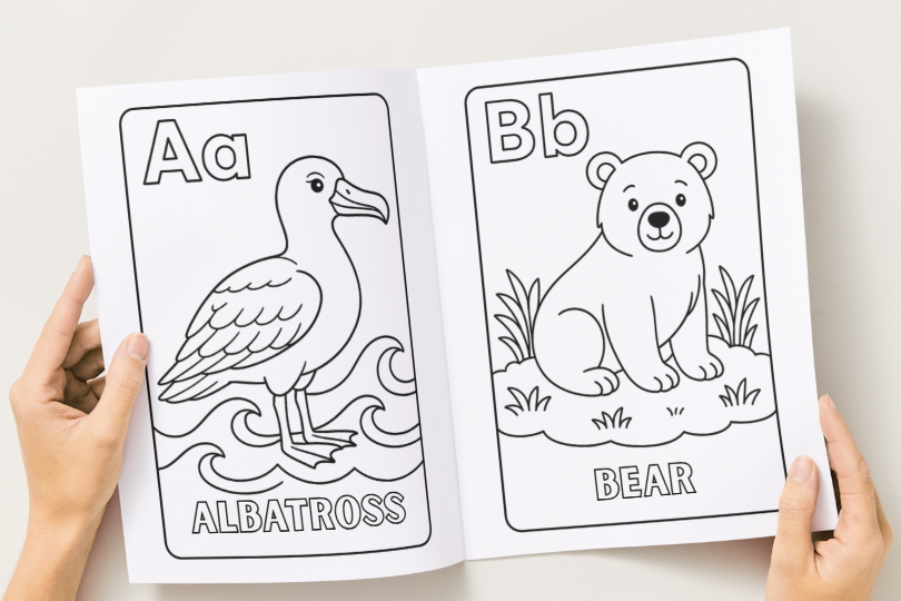 A-Z Animal Coloring Book for Kids (Ages 3–7) – Fun Alphabet Learning with Cute Animals