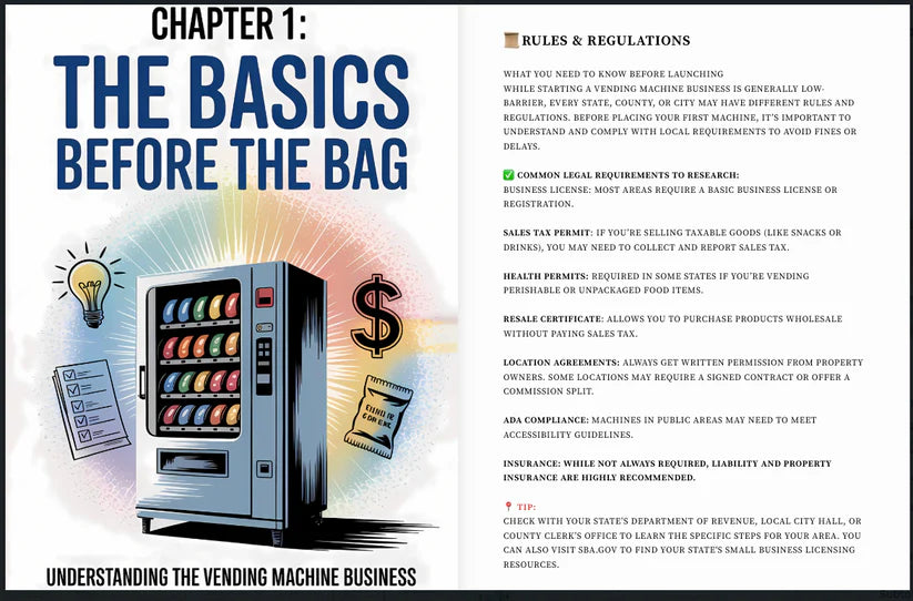 Become a Vending Machine Business Owner Course - Startup EBook + Tools Included!
