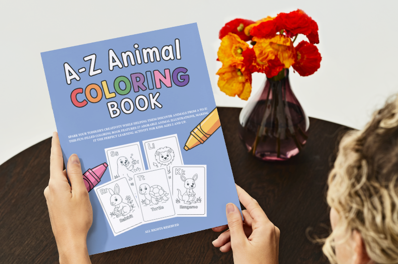A-Z Animal Coloring Book for Kids (Ages 3–7) – Fun Alphabet Learning with Cute Animals