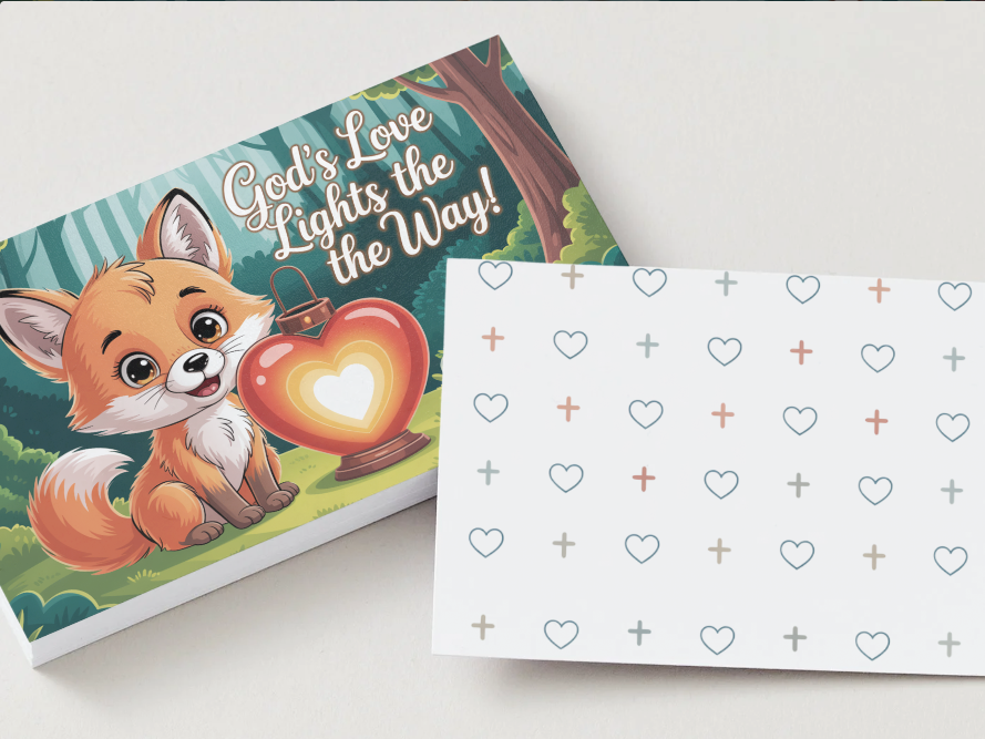 12 Christian Kids Valentine’s Day Cards + Printable Back Patterns | Faith-Themed Classroom Cards for Kids | Instant JPG Download