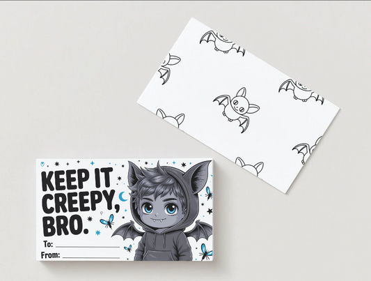 24 Chibi Spooky Valentine’s Cards Bundle | 12 Girls + 12 Boys | Canva Template Included for Name Customization | Printable Kids Cards (Personal Use Only)