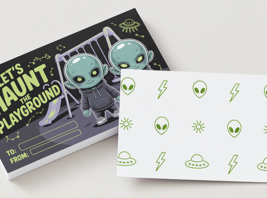 24 Chibi Spooky Valentine’s Cards Bundle | 12 Girls + 12 Boys | Canva Template Included for Name Customization | Printable Kids Cards (Personal Use Only)