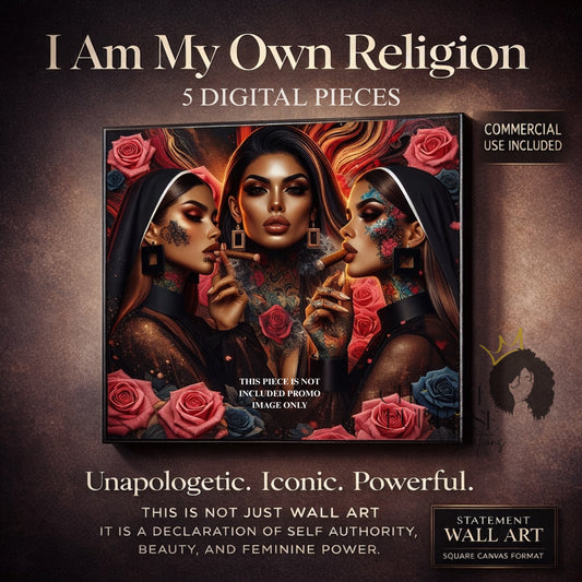 I Am My Own Religion – Feminine Power Canvas Wall Art | Commercial Use