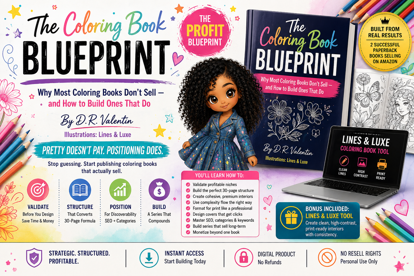The Coloring Book Blueprint + Lines & Luxe Tool