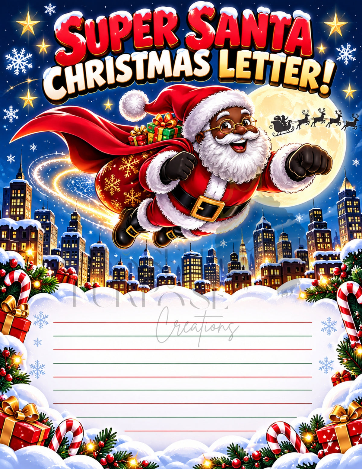 100 Kids Christmas Letters | Stationery Bundle | Letters to Santa, Wish Lists, Milk & Cookies | Resell Rights