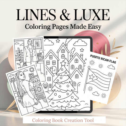 Lines & Luxe™ Custom Coloring Pages & Covers | Upload Your Photo → Print-Ready Line Art | Faith, Kids & Fantasy Styles