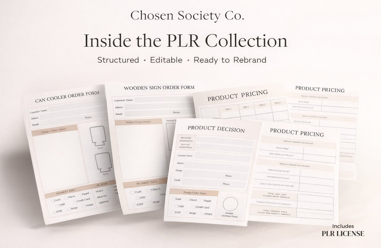 Handmade With Love Startup Business Planner + Order Forms Bundle (PLR – Rebrand & Resell)