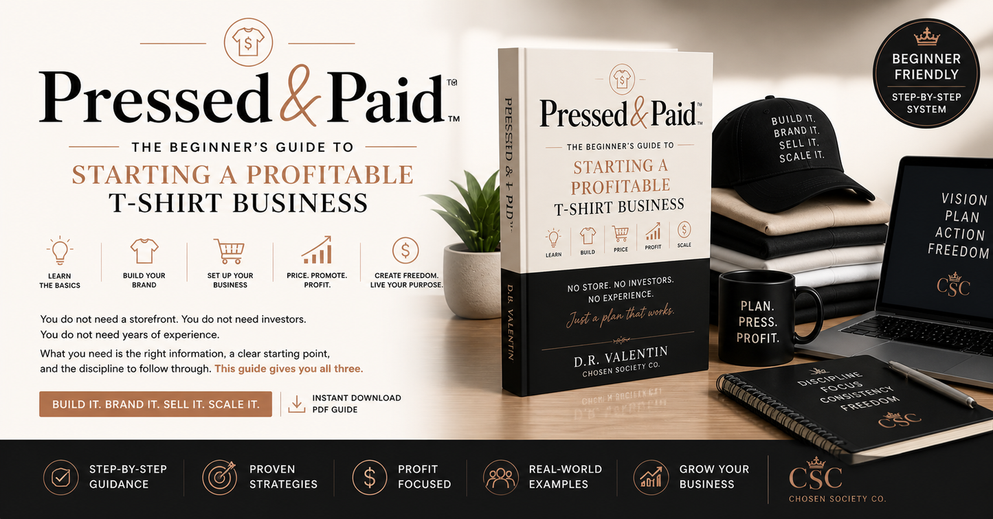 Beginner’s Guide to Starting a Profitable T-Shirt Business – Pressed & Paid™ PDF